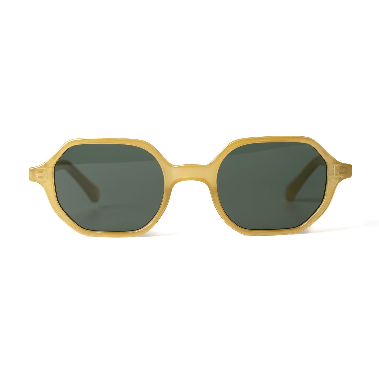 Alma Jaune-vert de Soleil pour Hommes et Femmes Photo de Face - RAYZ Eyewear Marque de Lunettes Marocaine