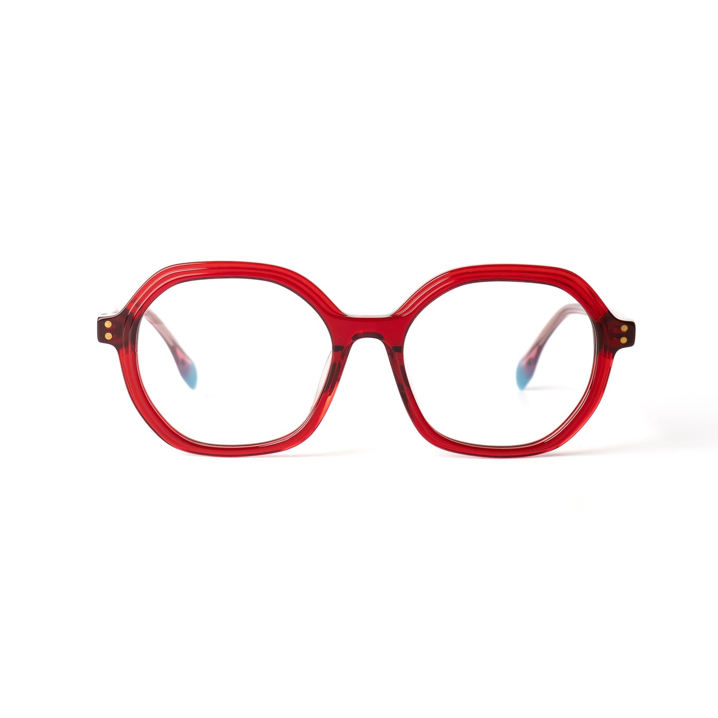 Edge rouge-bleu  Lunettes de Vue pour Hommes et Femmes Photo de Face - RAYZ Eyewear Marque de Lunettes Marocaine