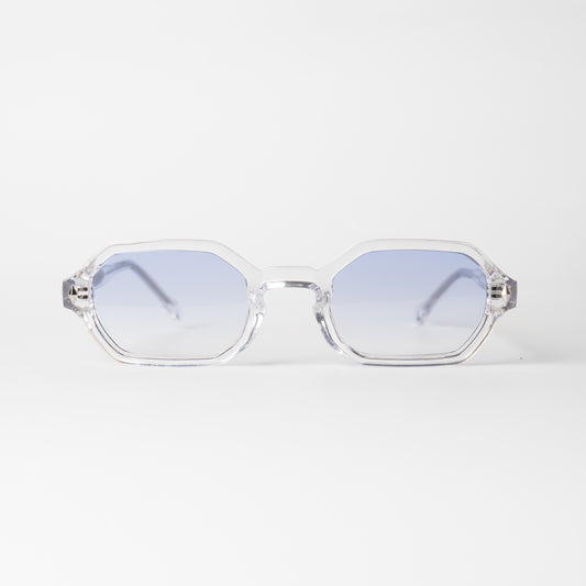 Kova Transparent-bleu Lunettes de Soleil pour Hommes et Femmes Photo de Face - RAYZ Eyewear Marque de Lunettes Marocaine