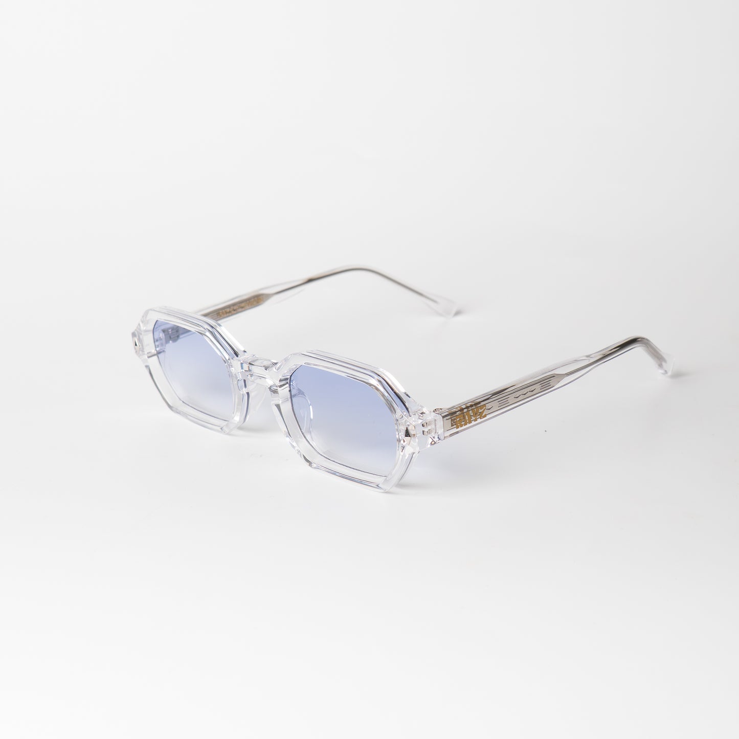Kova Transparent-bleu Lunettes de Soleil pour Hommes et Femmes Photo de Côté - RAYZ Eyewear Marque de Lunettes Marocaine