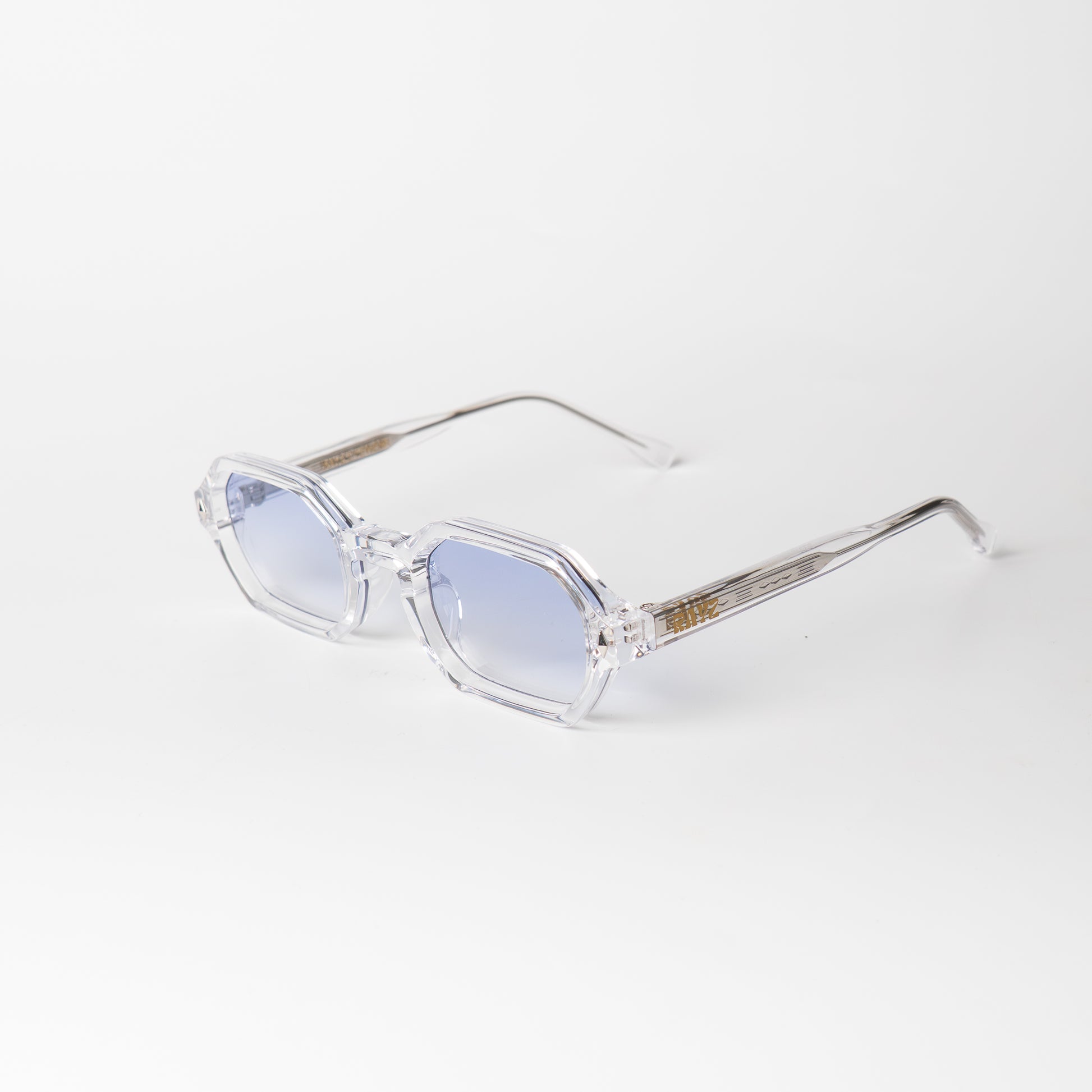 Kova Transparent-bleu Lunettes de Soleil pour Hommes et Femmes Photo de Côté - RAYZ Eyewear Marque de Lunettes Marocaine