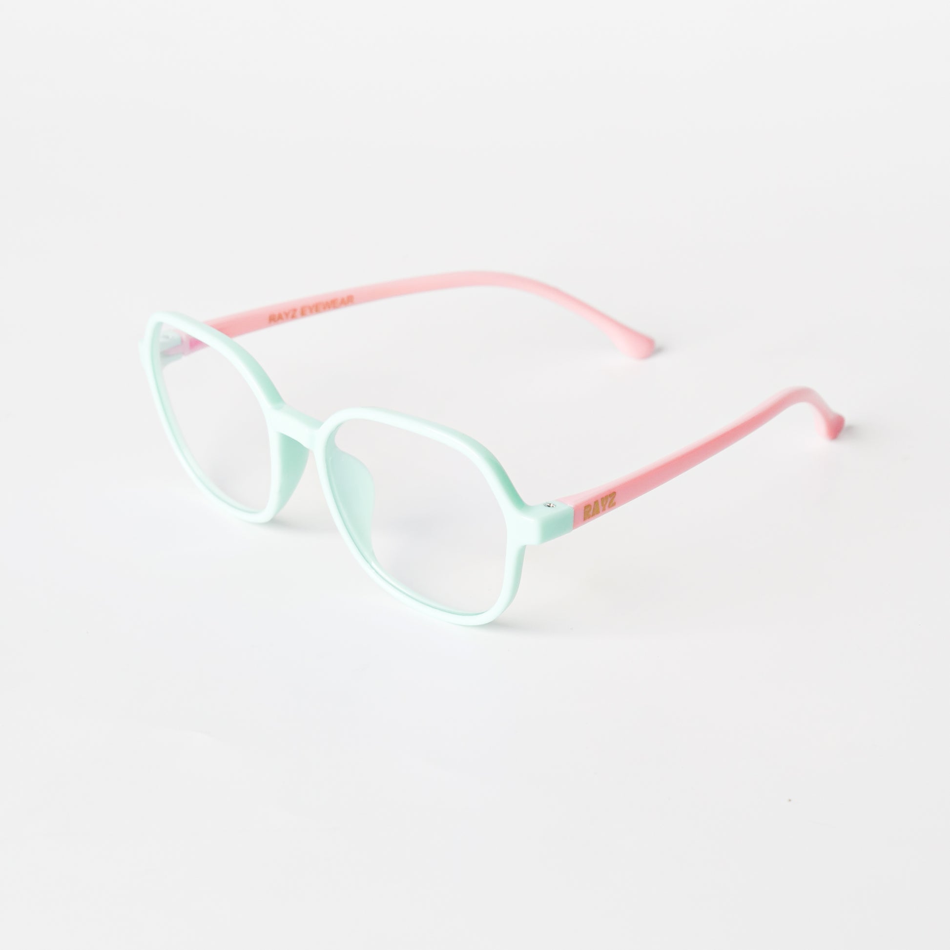 Pixie Vert-Rose Lunettes de vue pour enfants Photo de Côté - RAYZ Eyewear Marque de Lunettes Marocaine