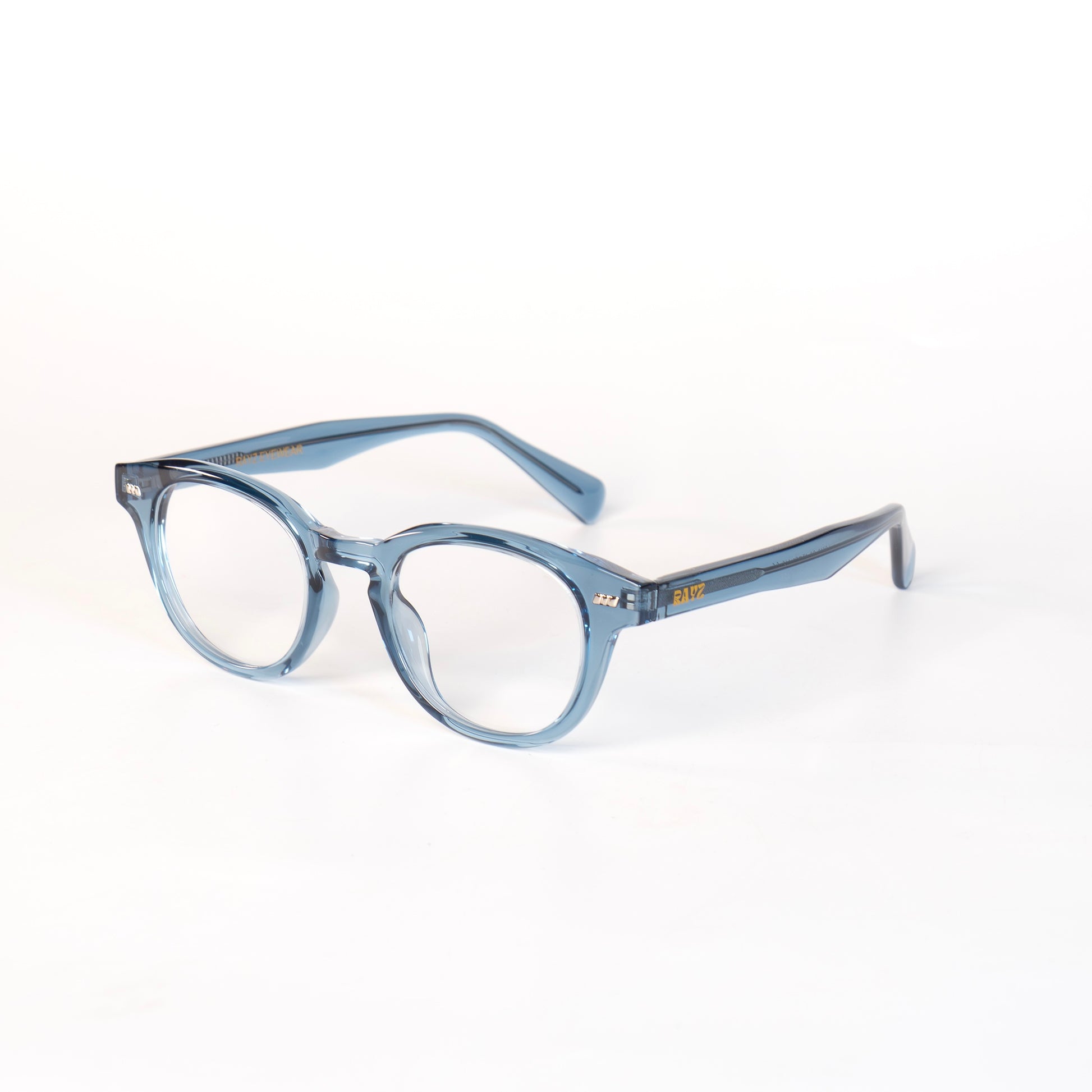 REIGN bleu Lunettes de vue pour Hommes et Femmes Photo de Côté - RAYZ Eyewear Marque de Lunettes Marocaine