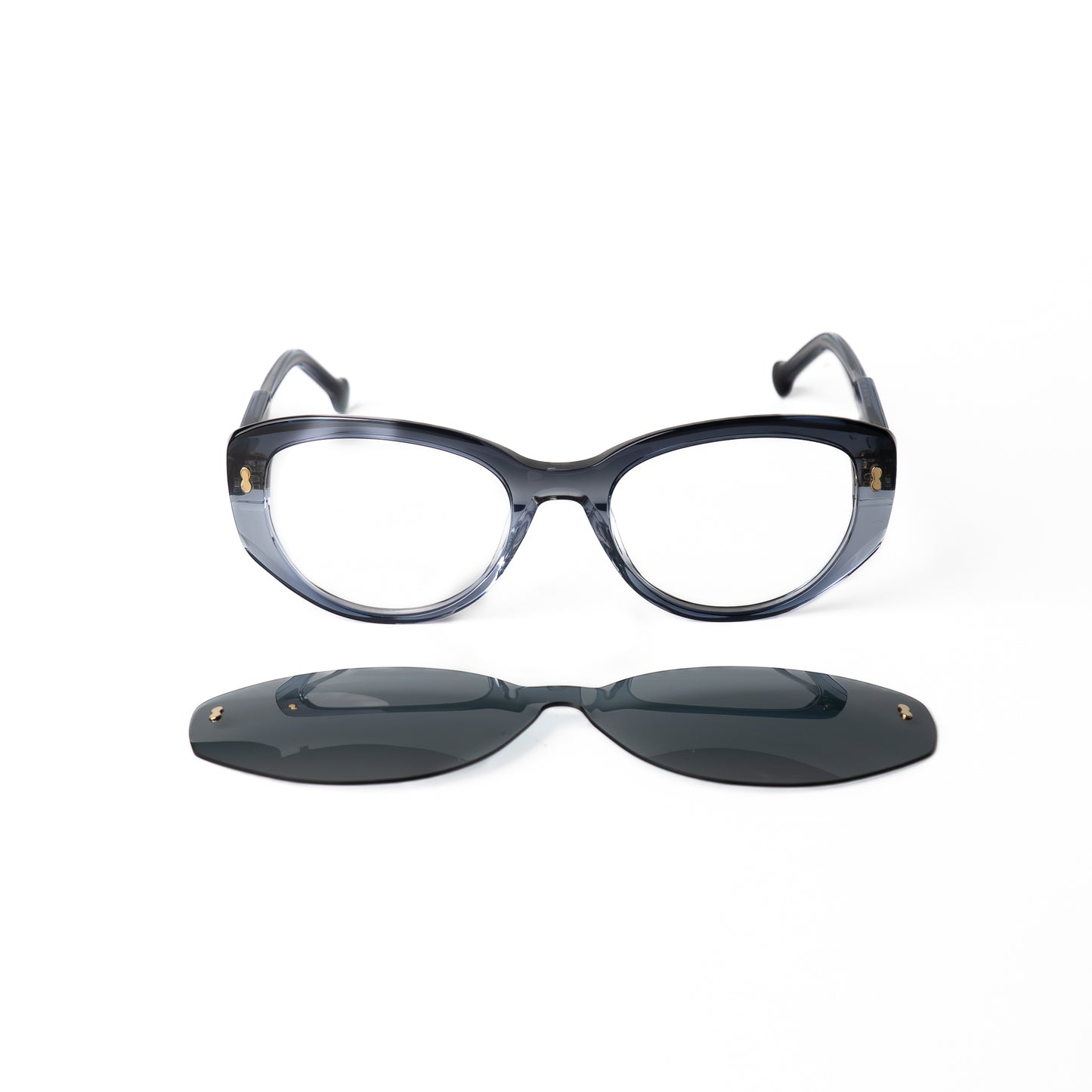 Selia Gris-Mauve Lunettes Clip-Ons pour Hommes et Femmes Photo de Face - RAYZ Eyewear Marque de Lunettes Marocaine