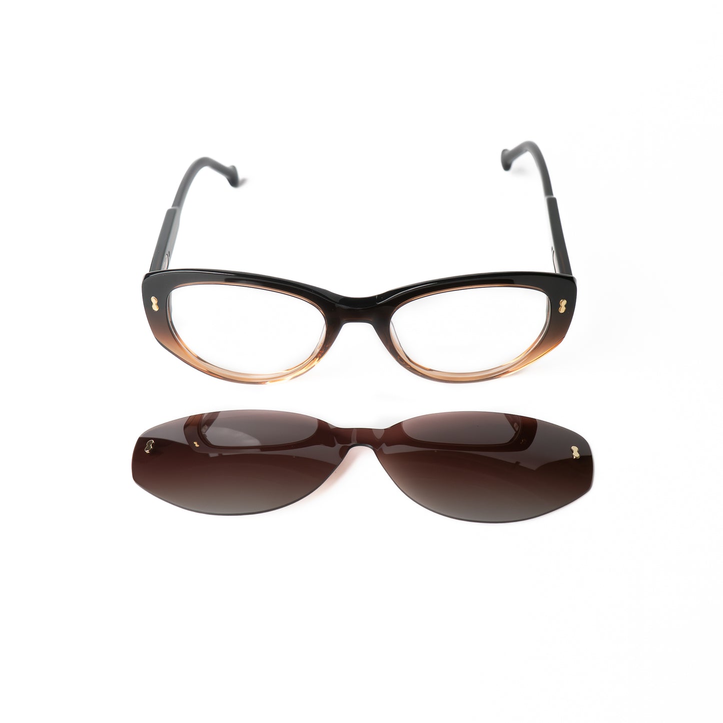 Selia Noir-marron Lunettes Clip-Ons pour Hommes et Femmes Photo de Face - RAYZ Eyewear Marque de Lunettes Marocaine