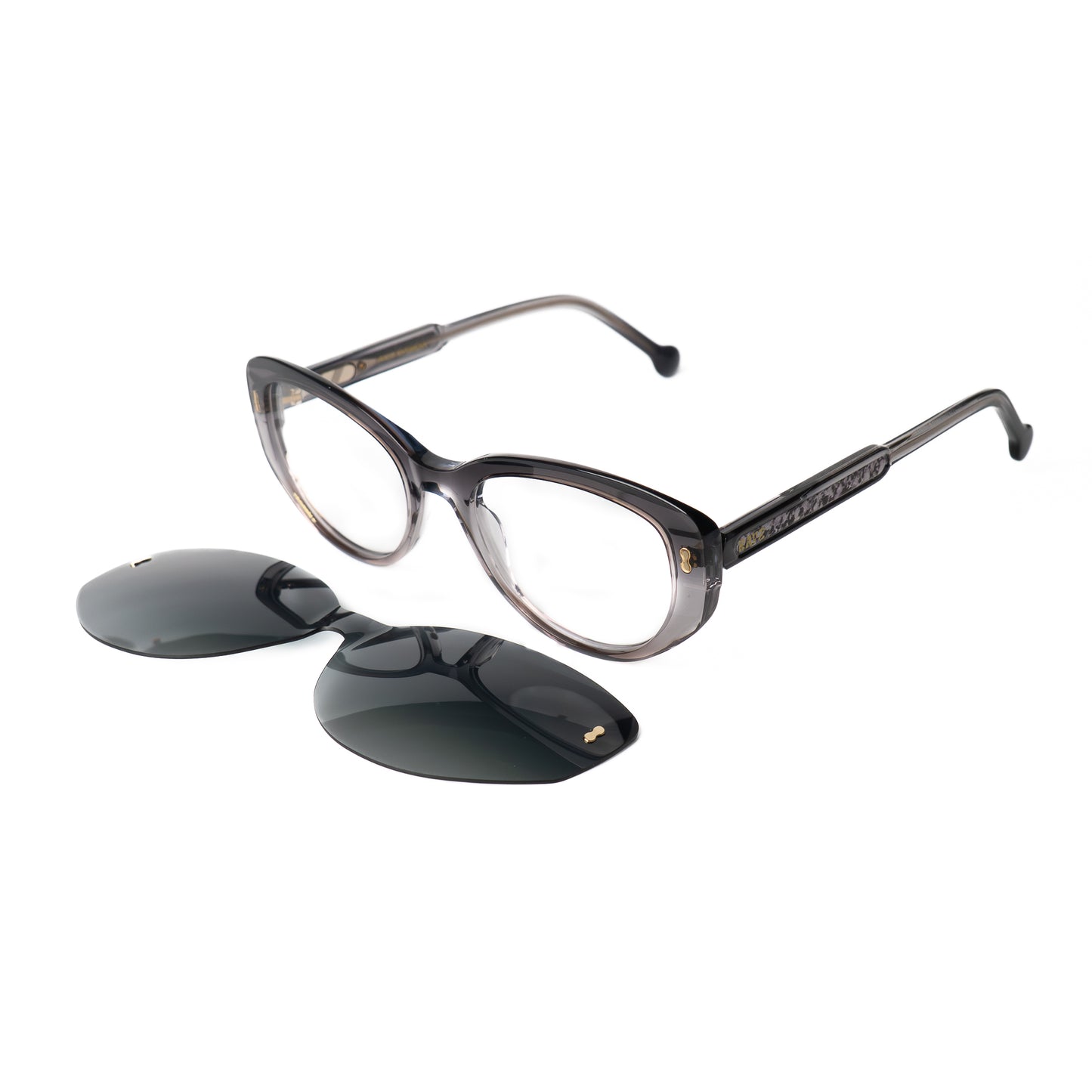 Selia Vert Lunettes Clip-Ons pour Hommes et Femmes Photo de Côté - RAYZ Eyewear Marque de Lunettes Marocaine