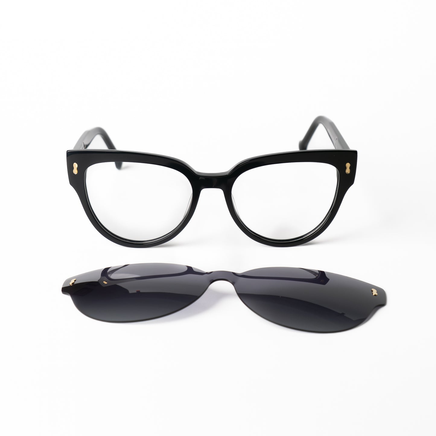 Tiki Noir-mauve Lunettes Clip-Ons pour Hommes et Femmes Photo de Face - RAYZ Eyewear Marque de Lunettes Marocaine
