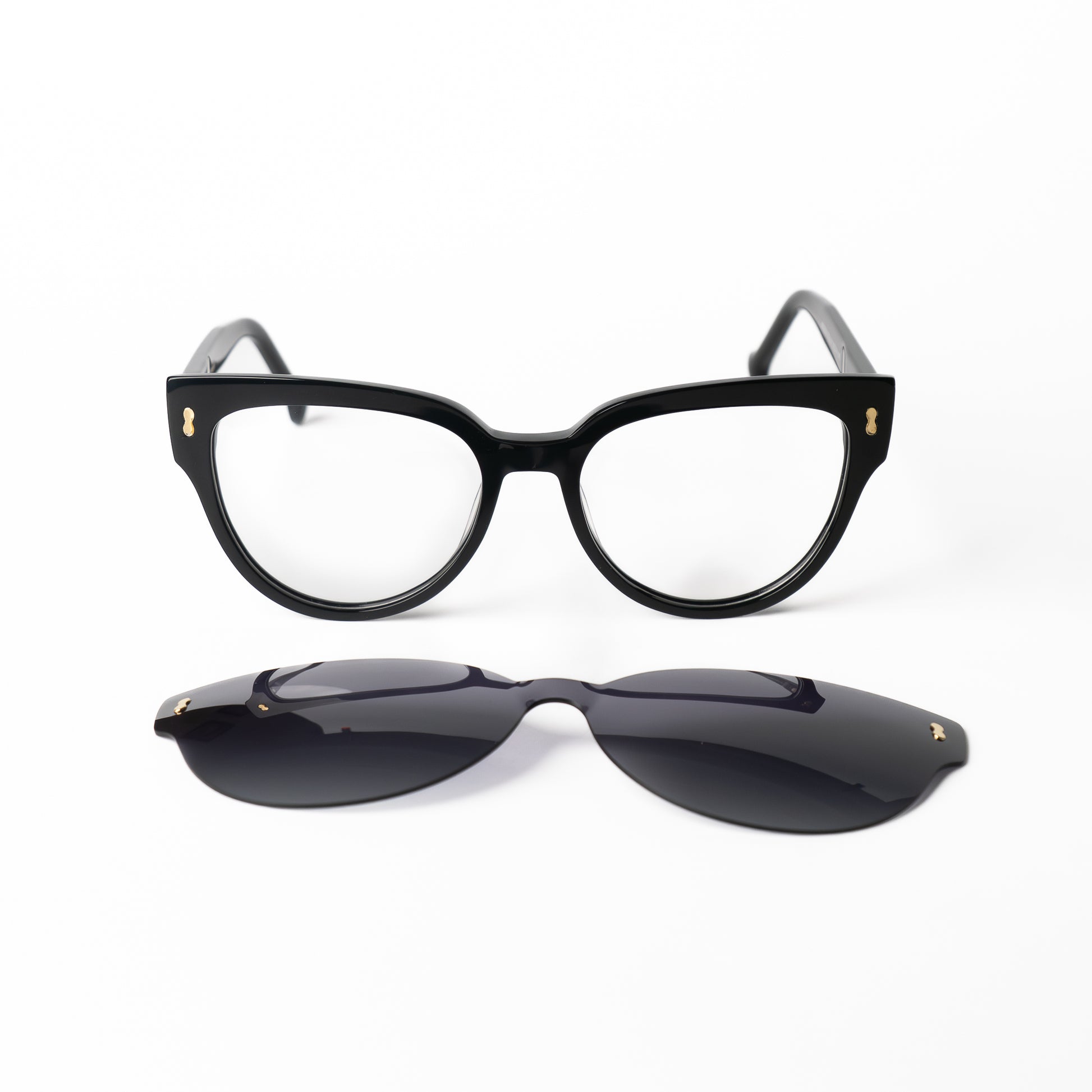 Tiki Noir-mauve Lunettes Clip-Ons pour Hommes et Femmes Photo de Face - RAYZ Eyewear Marque de Lunettes Marocaine