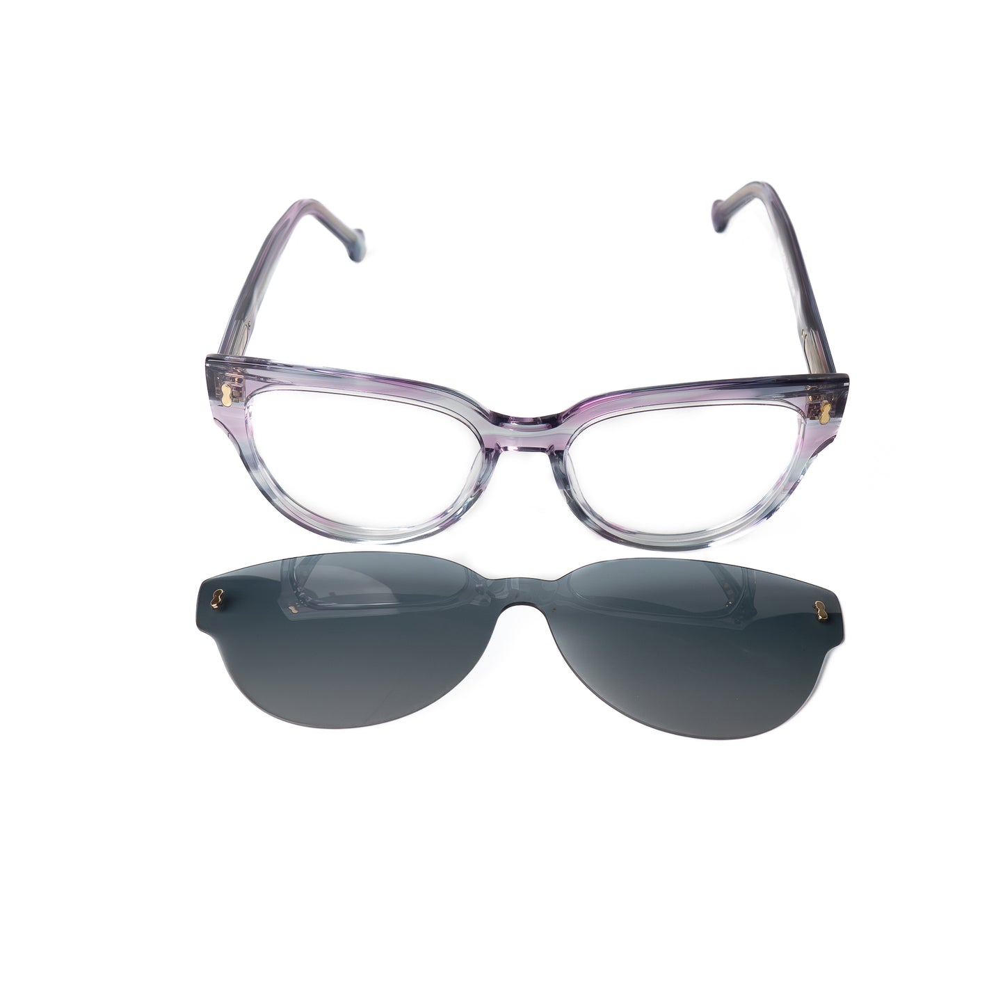 Tiki bleu Lunettes Clip-Ons pour Hommes et Femmes Photo de Face - RAYZ Eyewear Marque de Lunettes Marocaine