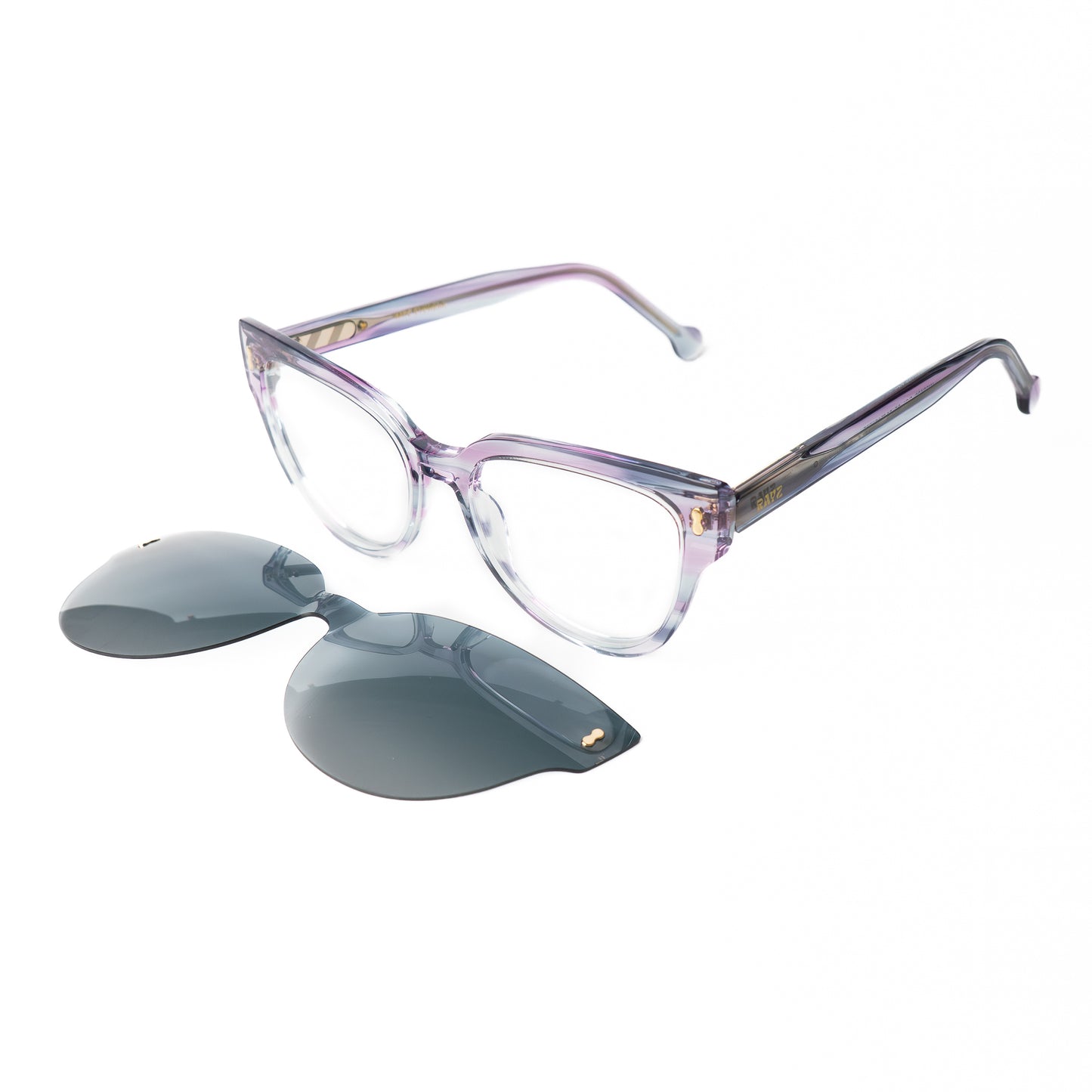 Tiki bleu Lunettes Clip-Ons pour Hommes et Femmes Photo de Côté - RAYZ Eyewear Marque de Lunettes Marocaine