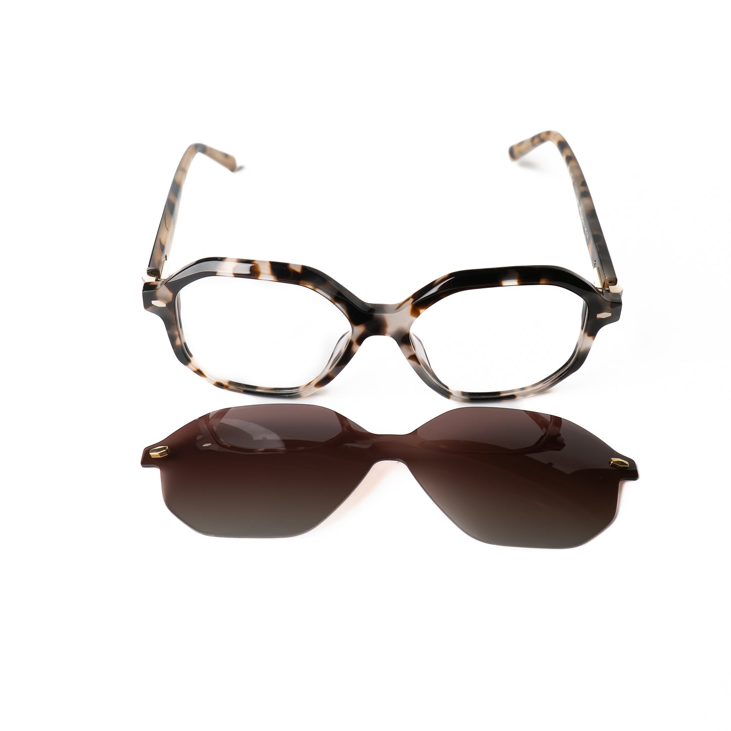 Tone Léopard Lunettes Clip-Ons pour Hommes et Femmes Photo de Face - RAYZ Eyewear Marque de Lunettes Marocaine