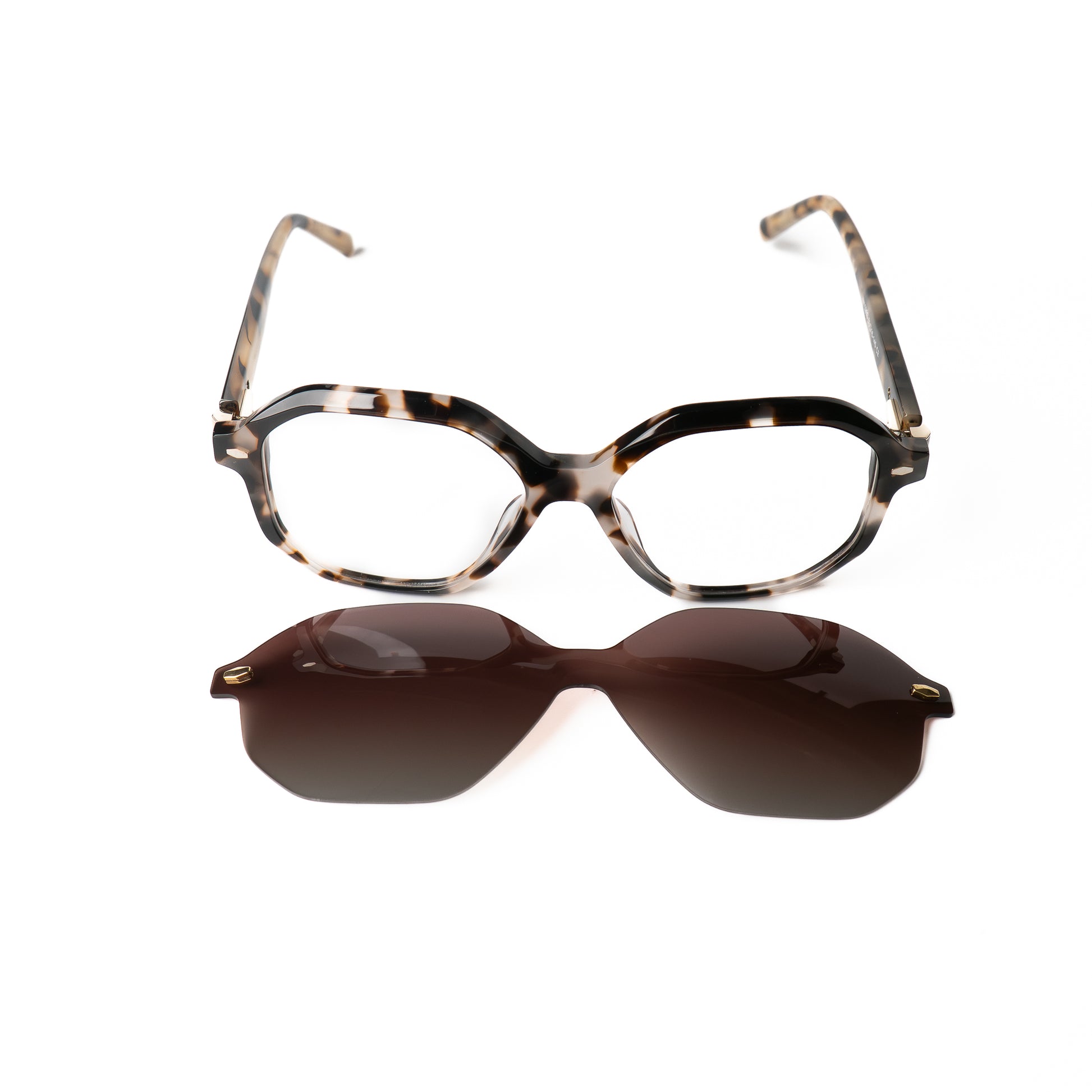 Tone Léopard Lunettes Clip-Ons pour Hommes et Femmes Photo de Face - RAYZ Eyewear Marque de Lunettes Marocaine