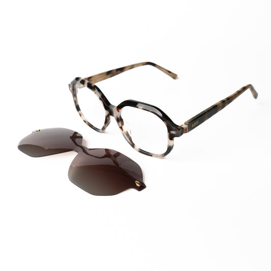 Tone Léopard Lunettes Clip-Ons pour Hommes et Femmes Photo de Côté - RAYZ Eyewear Marque de Lunettes Marocaine